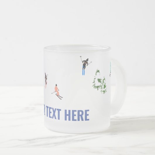 Alpine Skilangläufer im benutzerdefinierten Text S Mattglastasse (VorderseiteRechts)