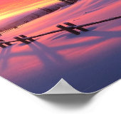 Alpine Sunset Lodge Gemütlicher Winter Poster (Ecke)