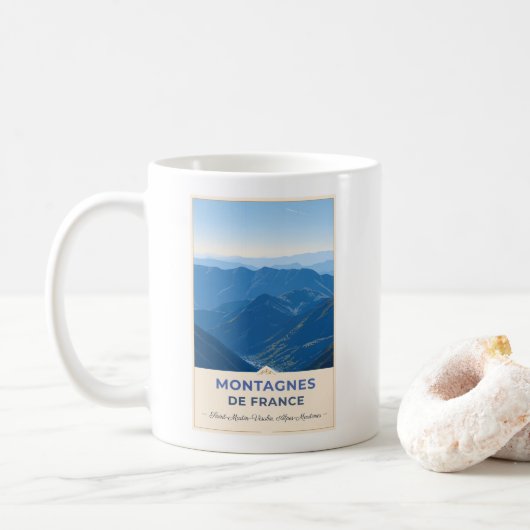 Alpine Täler der französischen Alpen Kaffeetasse (Mit Donut)