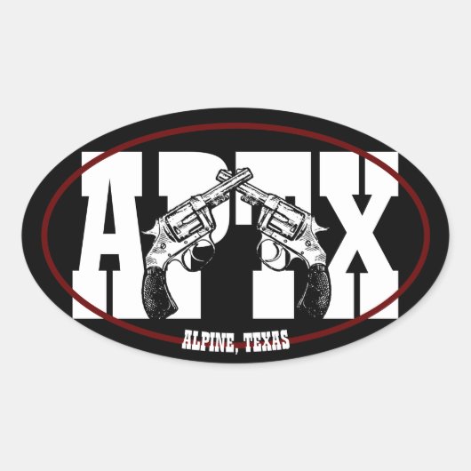 Alpine Texas Vinyl Sticker Oval (Vorderseite)
