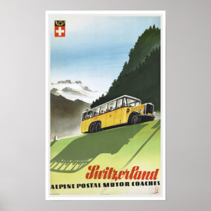 Alpine Trainer der Schweiz - Vintage Reise Poster