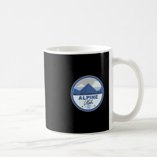 Alpine Utah Ut Mountains Badge Hiking Souvenir Kaffeetasse (Rechts)