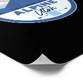 Alpine Utah Ut Mountains Badge Hiking Souvenir  Poster (Ecke)