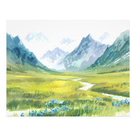 Alpine Whisper - Wiese unter den Gipfeln Fotodruck