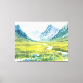 Alpine Whisper - Wiese unter den Gipfeln Leinwanddruck (Vorderseite)