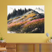 Alpine Wiesen Kunst Leinwanddruck (Insitu (Wohnzimmer))