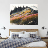 Alpine Wiesen Kunst Leinwanddruck (Insitu (Schlafzimmer))