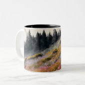 Alpine Wiesen Kunst Zweifarbige Tasse (Vorderseite Links)