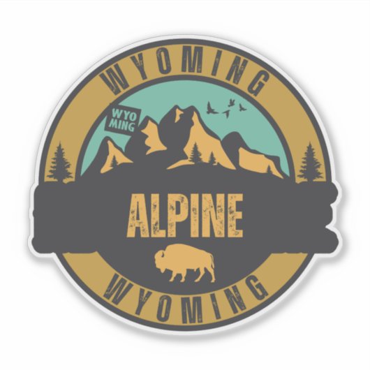 Alpine, Wyoming Aufkleber (Vorderseite)