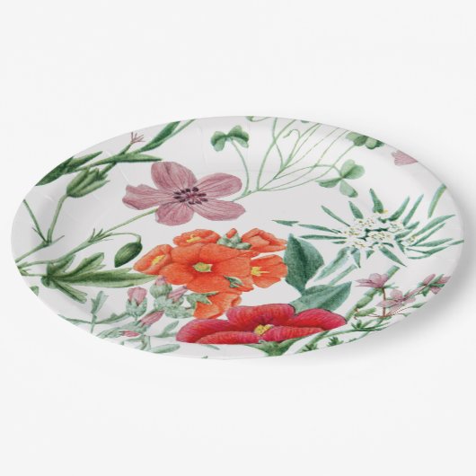 Alpiner Blumen-Garten-Party-Papier-Teller Pappteller (Schrägansicht)