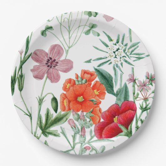 Alpiner Blumen-Garten-Party-Papier-Teller Pappteller (Vorderseite)