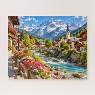 Alpines Bergdorf Puzzle
