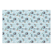 Alpines Ski-Verpackungspapier Flachblatt-Set aus 3