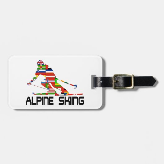 Alpines Skifahren Gepäckanhänger (Vorderseite horizontal)