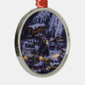 Alpines Skiresort Winter Ornament Aus Metall (Rechts)