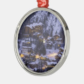 Alpines Skiresort Winter Ornament Aus Metall (Links)