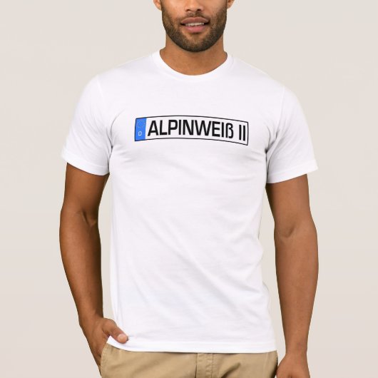 Alpines Weiß II Euro-Kennzeichen T-Shirt (Vorderseite)