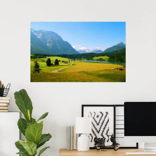 Alpinische Farmland Print Poster (Heimbüro)