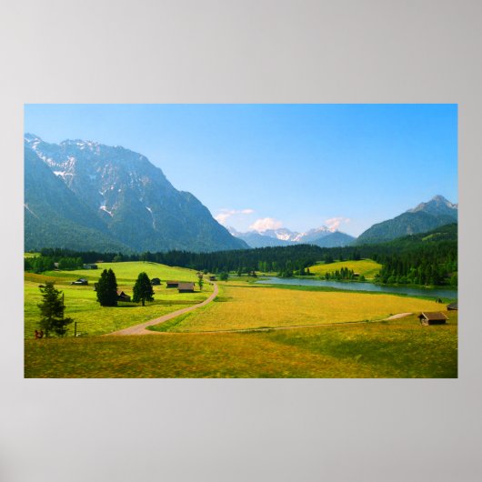 Alpinische Farmland Print Poster (Vorne)