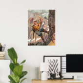 Alpinist klettert auf dem Berg Poster (Heimbüro)
