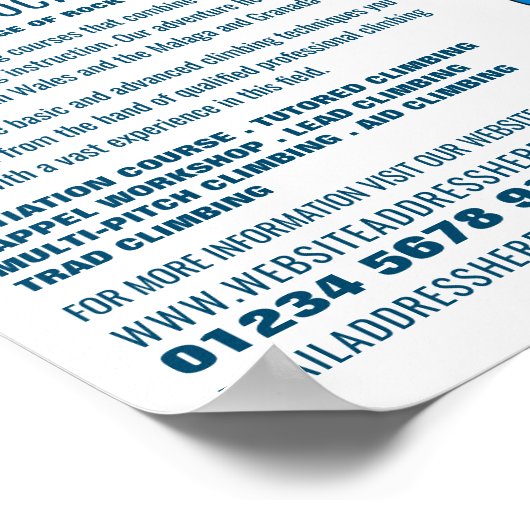 Alpinisten, Wandern und Klettern Advert Poster (Ecke)