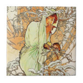 Alpohnse Mucha Winter-Fliese Fliese (Vorderseite)