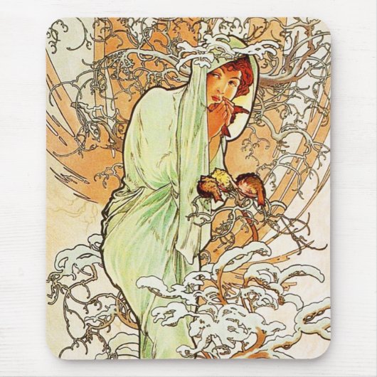 Alpohnse Mucha Winter-Mausunterlage Mousepad (Vorne)