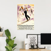 Alps Mountain Cross-country Ski Saint Moritz Poster (Heimbüro)