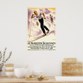 Alps Mountain Cross-country Ski Saint Moritz Poster (Küche)