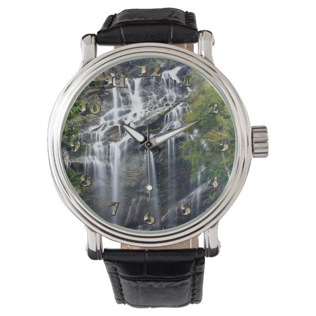 Alps Mountain Top Waterfall Armbanduhr (Vorderseite)