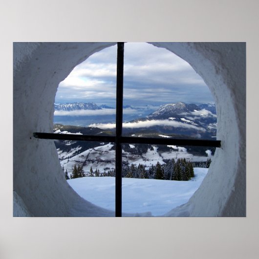 Alps Window View Foto Poster (Vorne)