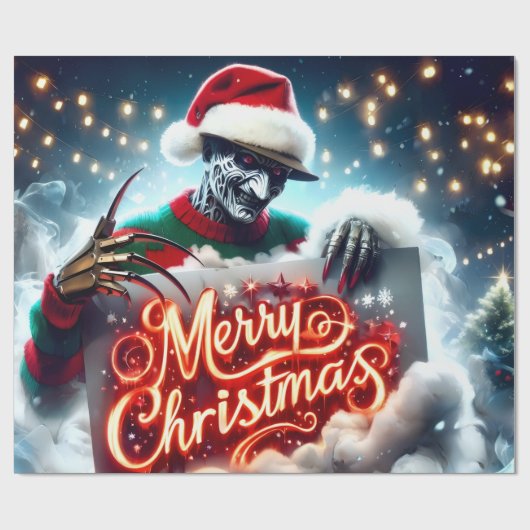Alptraum Frohe Weihnachten  Geschenkpapier (Flach)