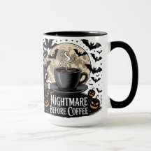Alptraum vor dem Kaffee Halloween-Tasse