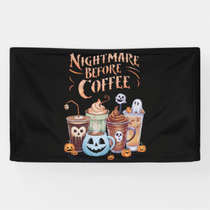 Alptraum vor Kaffee-Kürbis-Gewürz-Halloween Banner