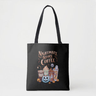 Alptraum vor Kaffee-Kürbis-Gewürz-Halloween Tasche