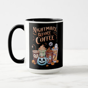Alptraum vor Kaffee-Kürbis-Gewürz-Halloween Tasse
