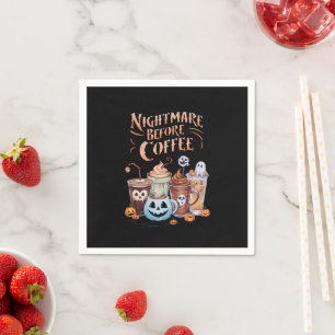 Alptraum vor Kaffee-Kürbisgewürz-Halloween Serviette