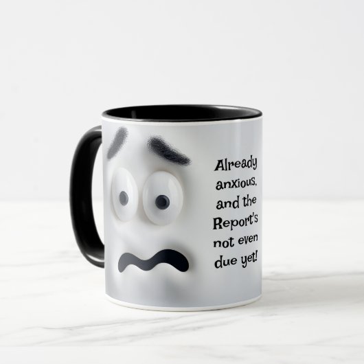 Already Anxious! Add Name Message, Expressive Face Tasse (Vorderseite Links)