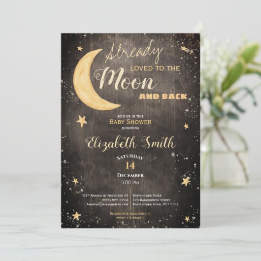 Already loved gender neutral babyshower kaart einladung (Stehend Vorderseite)