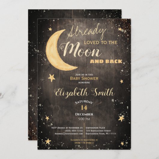 Already loved gender neutral babyshower kaart einladung (Vorne/Hinten)