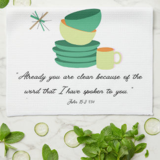 Already You Are Clean” John 15:3  Tea Towel Geschirrtuch
