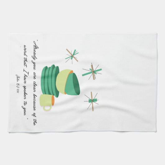 Already You Are Clean” John 15:3  Tea Towel Geschirrtuch (Horizontal)
