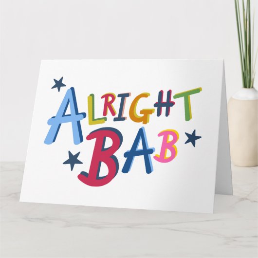 Alright Bab Black Country Words Grußkarte Karte (Vorderseite)