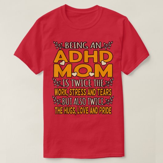 Als ADHD-Mama Orange Ribbon Disability Awarene T-Shirt (Design vorne)