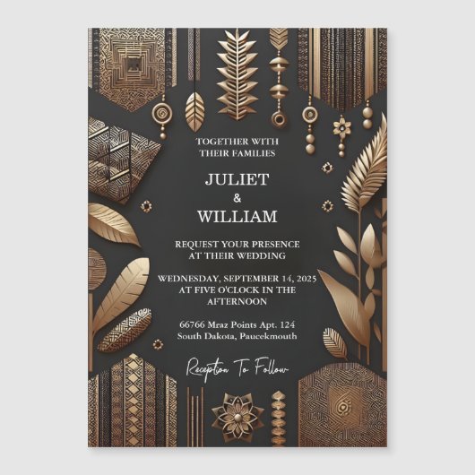 Als afrikanische Ghana Brown traditionelle Nigeria Magneteinladung (Vorderseite)