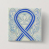 ALS Angel Awareness Ribbon Custom Art Button (Vorderseite)