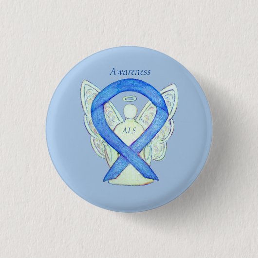 ALS Angel Awareness Ribbon Custom Art Button (Vorderseite)