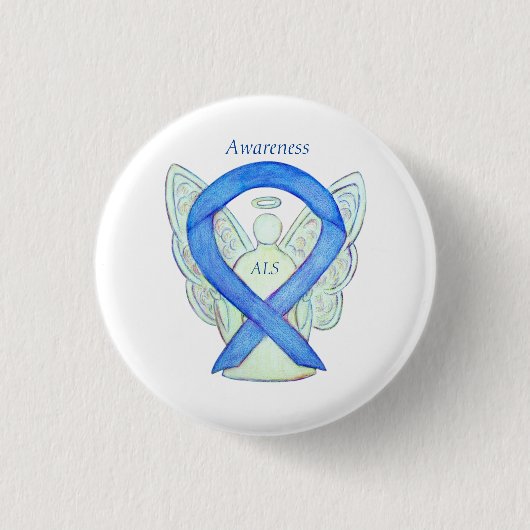 ALS Angel Awareness Ribbon Custom Art Button (Vorderseite)
