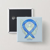 ALS Angel Awareness Ribbon Custom Art Button (Vorne & Hinten)