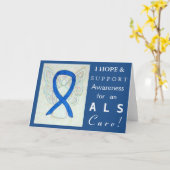 ALS Awareness Blue Ribbon Angel Grußkarten Karte (Gelbe Blume)